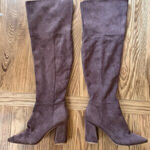 Charles Brown Suede High Heel Boots - size 8